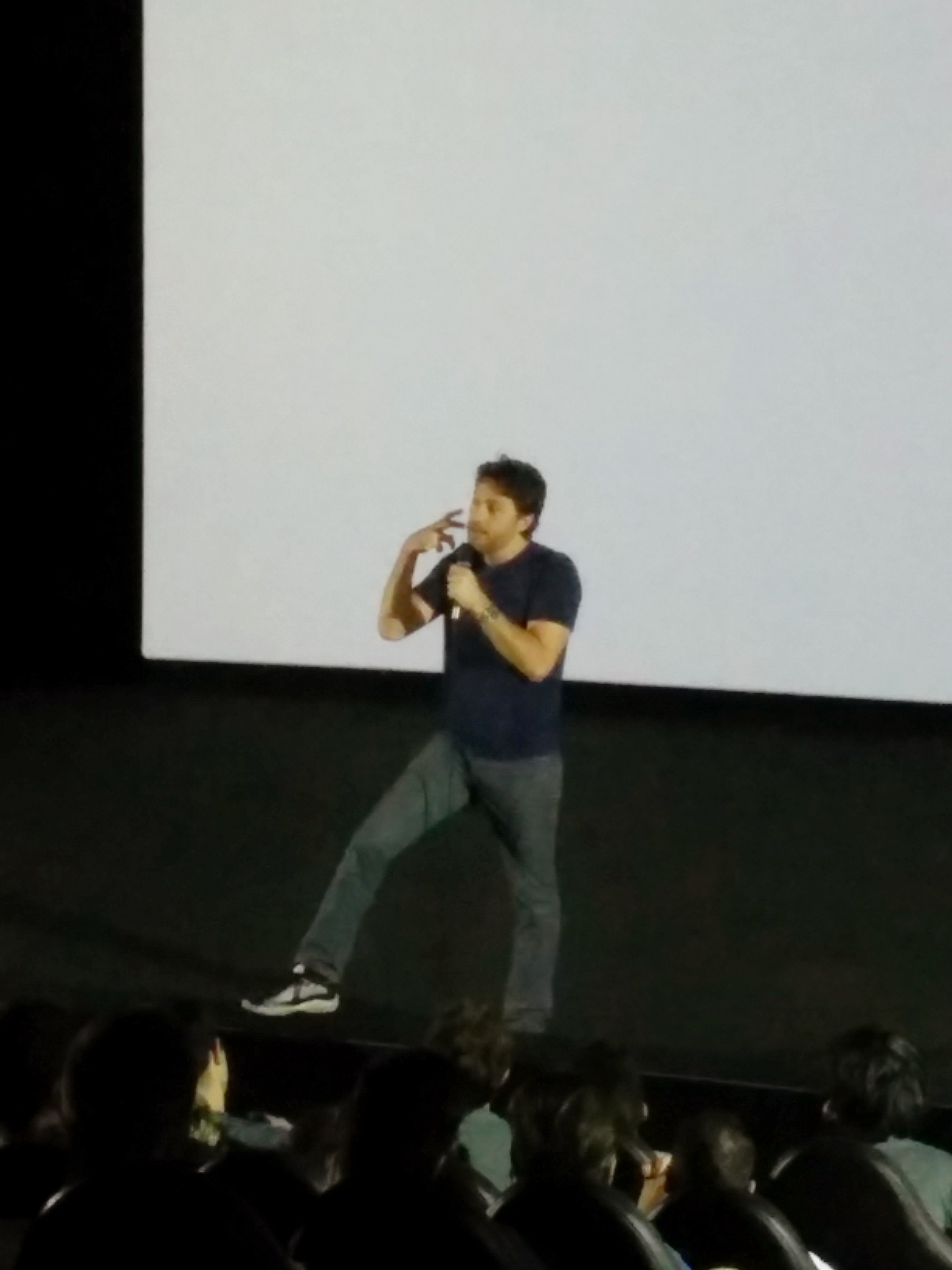 Zach Braff taking questions at the Italy Premiere of Wish I Was Here