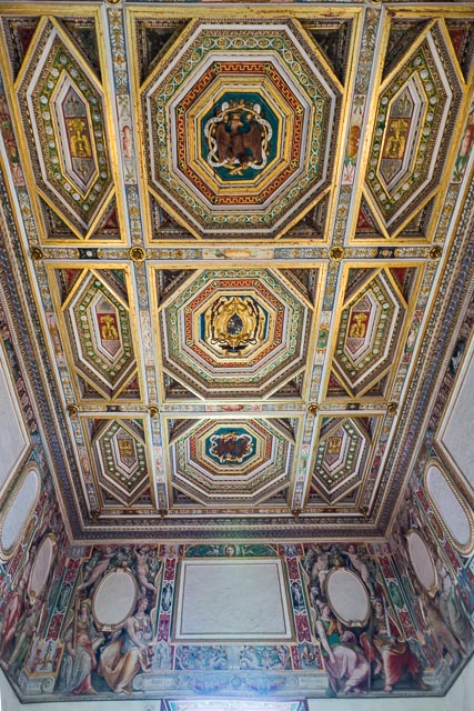 Ceiling in Villa d'Este in Tivoli, Lazio, Italy