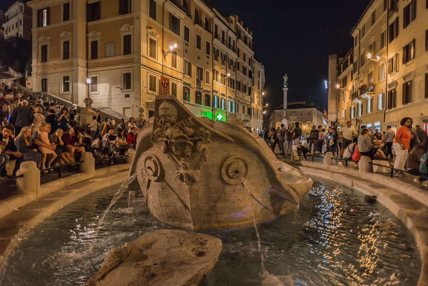 The fountain "Barcaccia" in Piazza Spagna, Rome, Italy